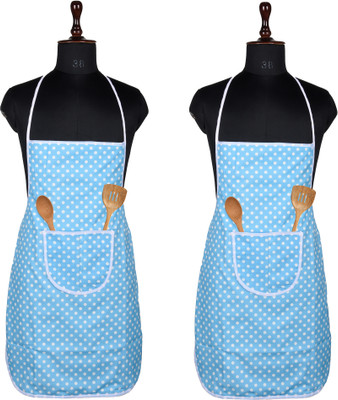 KUBER INDUSTRIES Polyester Home Use Apron - Free Size(Blue, Pack of 2)