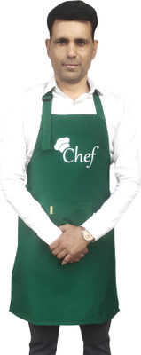 SWITCHON Polyester Chef's Apron - Free Size(Green, Single Piece)