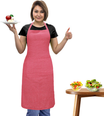 OASIS Cotton Home Use Apron - Free Size(Red, Single Piece)