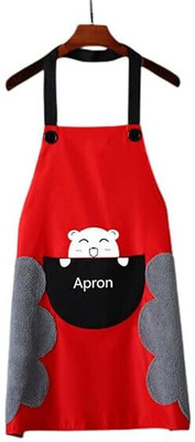 Yindella PVC Home Use Apron - Free Size(Red, Single Piece)