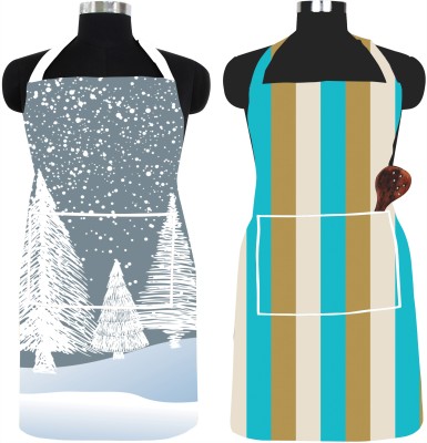 SPIRITED PVC Chef's Apron - Free Size(Grey, Silver, Beige, Pack of 2)