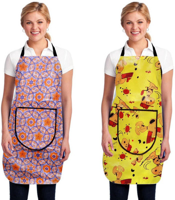 brothers trendz Polyester Home Use Apron - Free Size(Multicolor, Pack of 2)