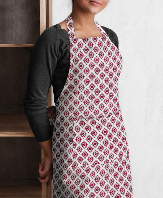 OASIS Cotton Home Use Apron - Free Size(Red, Single Piece)