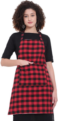 TINY HANDS Polyester Chef's Apron - Free Size(Red, Single Piece)