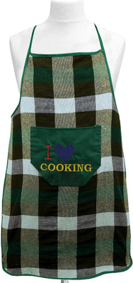 KUBER INDUSTRIES Cotton Home Use Apron - Free Size(Green, Single Piece)