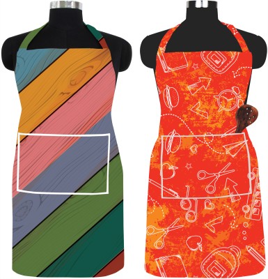 Ascension PVC Chef's Apron - Free Size(Brown, Multicolor, Orange, Beige, Pack of 2)