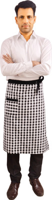 SWITCHON Cotton Home Use Apron - Free Size(White, Black, Single Piece)