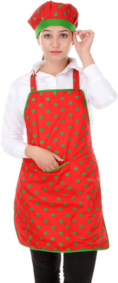 SWITCHON Cotton Home Use Apron - XXL(Red, Single Piece)