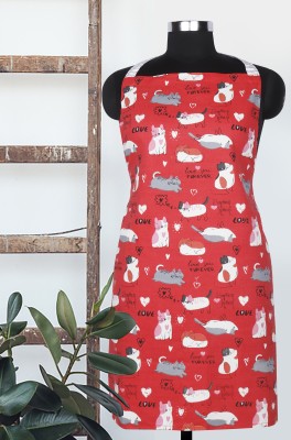 Peperhomia Cotton Home Use Apron - XXL(Red, Grey, Multicolor, Single Piece)