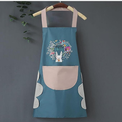 AKOOPAR GLOBAL Polyester Chef's Apron - Free Size(Blue, Single Piece)