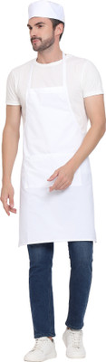 Uniformer Cotton Chef's Apron - Free Size(White, Single Piece)
