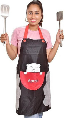 Yindella PVC Home Use Apron - Free Size(Black, Single Piece)