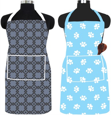 Ascension PVC Chef's Apron - Free Size(Grey, Light Blue, White, Pack of 2)