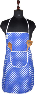 Heart Home Polyester Home Use Apron - Free Size(Blue, Single Piece)