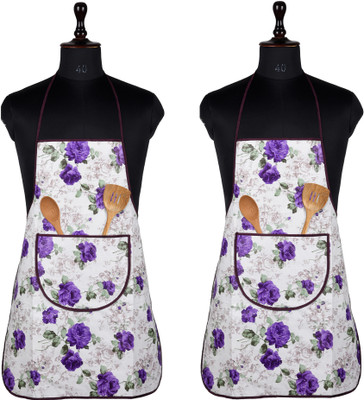 KUBER INDUSTRIES PVC Home Use Apron - Free Size(Purple, Pack of 2)
