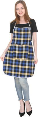 BHD Creations Polyester Chef's Apron - Free Size(Blue, Single Piece)