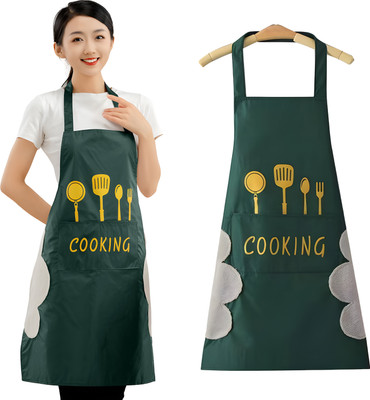 Kraptick Polyester Chef's Apron - Medium(Dark Green, Single Piece)