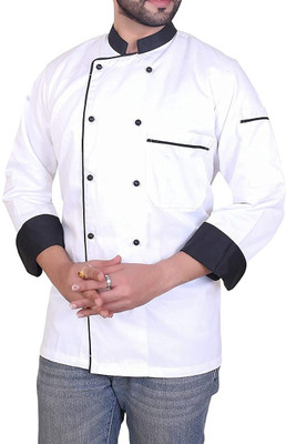 Kodenipr Club Polyester Chef's Apron - Large(White, Black, Single Piece)