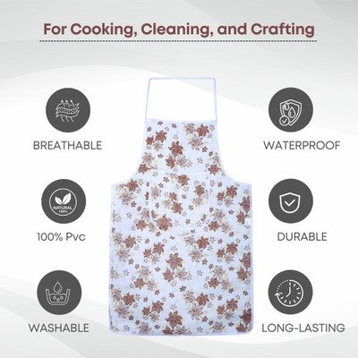 Cleansia PVC Home Use Apron - Free Size(White, Single Piece)