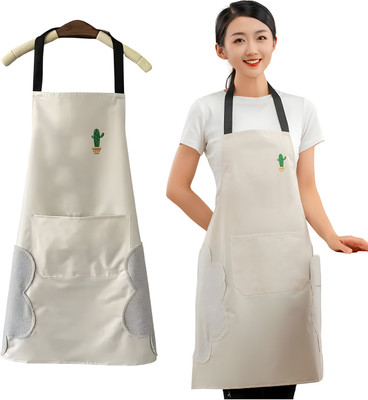 Kraptick Polyester Chef's Apron - Free Size(White, Single Piece)