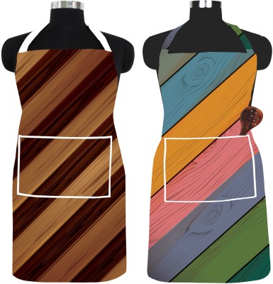 Ascension PVC Chef's Apron - Free Size(Brown, Gold, Brown, Multicolor, Pack of 2)
