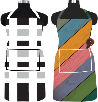 SPIRITED PVC Chef's Apron - Free Size(Black, Grey, Brown, Multicolor, Pack of 2)