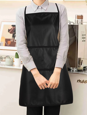 AIRWILL Polyester Home Use Apron - Free Size(Black, Single Piece)