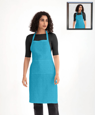 OASIS Cotton Home Use Apron - Free Size(Blue, Single Piece)