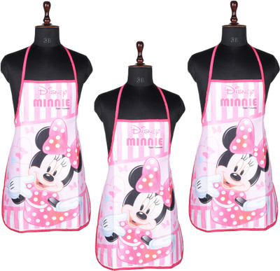 Disney Polyester Home Use Apron - Free Size(Pink, Pack of 3)