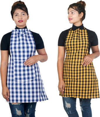 KUBER INDUSTRIES Cotton Home Use Apron - Free Size(Multicolor, Pack of 2)