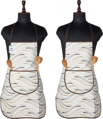 Heart Home PVC Home Use Apron - Free Size(Yellow, Pack of 2)