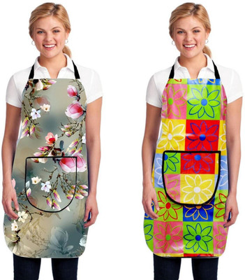Immix PVC Home Use Apron - Free Size(Red, Pack of 2)