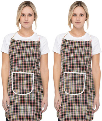 KUBER INDUSTRIES Cotton Home Use Apron - Free Size(Multicolor, Pack of 2)