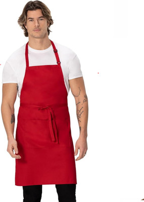 TENNYCER Polyester Home Use Apron - Free Size(Red, Single Piece)