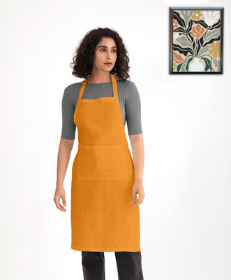 OASIS Cotton Home Use Apron - Free Size(Orange, Single Piece)