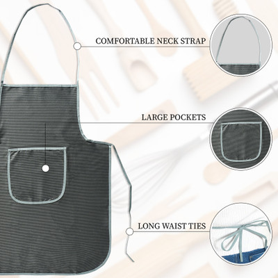 KUBER INDUSTRIES PVC Home Use Apron - Free Size(Grey, Single Piece)