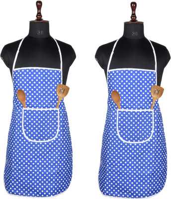 KUBER INDUSTRIES Polyester Home Use Apron - Free Size(Blue, Pack of 2)