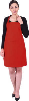 Tolexo Polyester Home Use Apron - Free Size(Red, Single Piece)