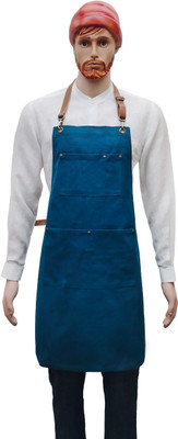 UrbunStitchCO Cotton Chef's Apron - Free Size(Blue, Single Piece)