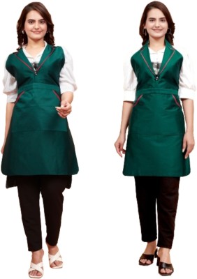 JAY RAMDEV CREATION Cotton Home Use Apron - Free Size(Green, Pack of 2)