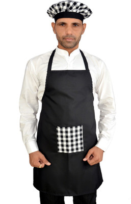 SWITCHON Polyester Chef's Apron - Free Size(Black, Single Piece)