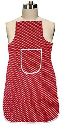 KUBER INDUSTRIES Cotton Home Use Apron - Free Size(Maroon, Single Piece)