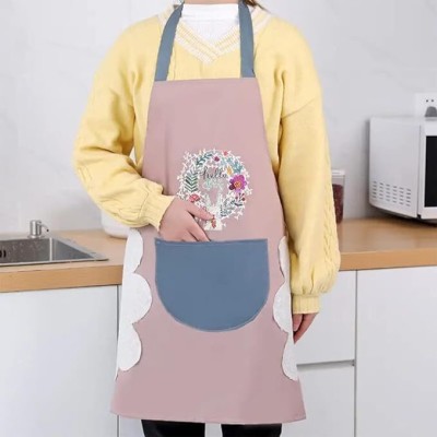 ShoppoWorld Polyester Chef's Apron - Free Size(Peach, Single Piece)