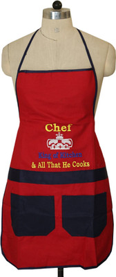 KUBER INDUSTRIES Cotton Home Use Apron - Free Size(Red, Single Piece)