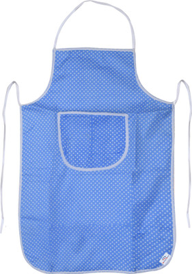 Heart Home Cotton Home Use Apron - Free Size(Blue, Single Piece)