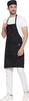 Uniformer Cotton Chef's Apron - Free Size(Black, Single Piece)