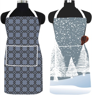 SPIRITED PVC Chef's Apron - Free Size(Grey, Grey, Silver, Pack of 2)