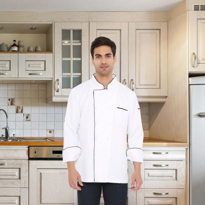 IRA HOME Polyester Chef's Apron - XXL(White, Single Piece)