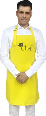 SWITCHON Polyester Chef's Apron - Free Size(Yellow, Single Piece)