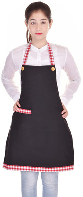 SWITCHON Polyester Apron - Free Size(Black, Single Piece)